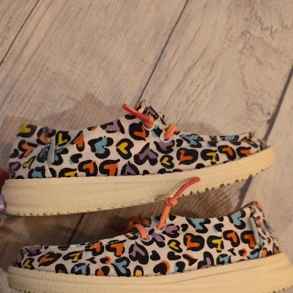Colorful Heart Pattern Kids Shoes